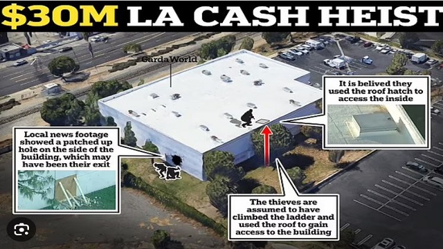 Trộm 30 triệu đô la tiền mặt trong một kho bạc lớn nhất trong lịch sử Los Angeles.
